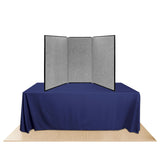 Promoter backlit table top display with solid gray color on white background.
