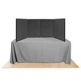 Promoter backlit table top display with solid gray color on white background.