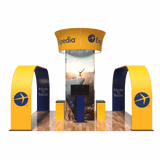 trade show display for Expedia on a transparent background