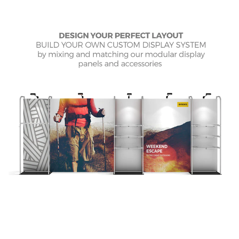 10ft Waveline Merchandiser Trade Show Display Kit